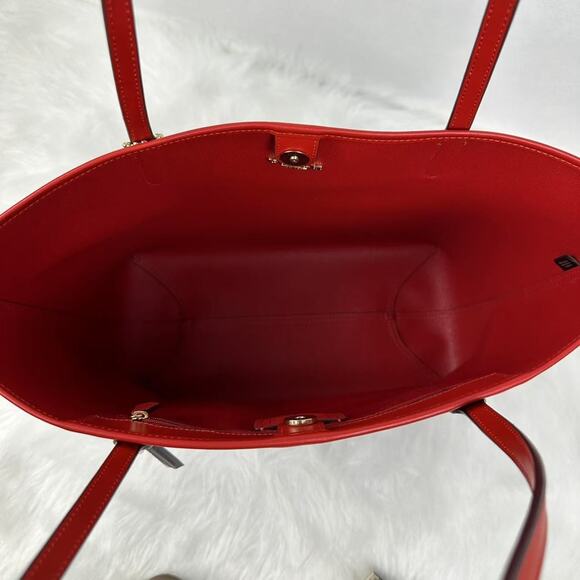 Coach City Tote Bag In Signature Canvas In Walnut/Red CV976 NWT - Picture 6 of 8